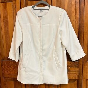 Liz Claiborne Petite Creamy White Full Zipper Dress Career Blazer PXL